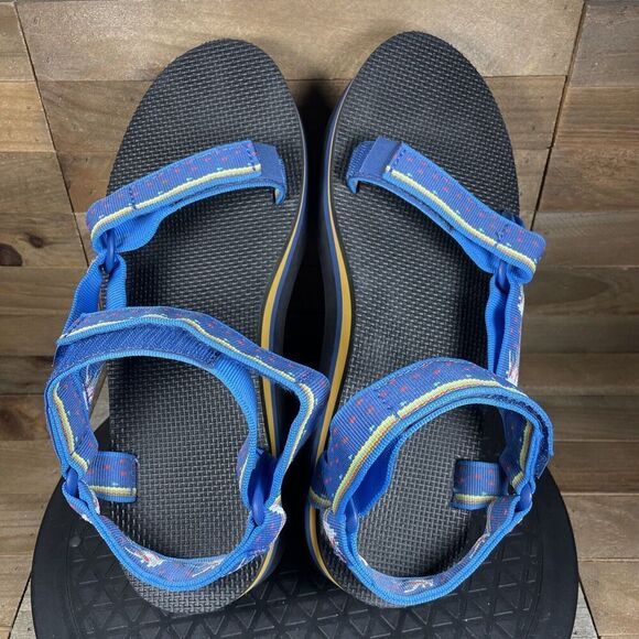 Teva Women’s Size 11 Platform Universal Black Blue Unicorn Sandals Strappy - Picture 5 of 10